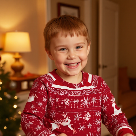 Kid's Knitted Christmas Sweater & Pant Set- Boys and Girls. Unisex Family Matching Christmas Pajamas & Top. WickedYo