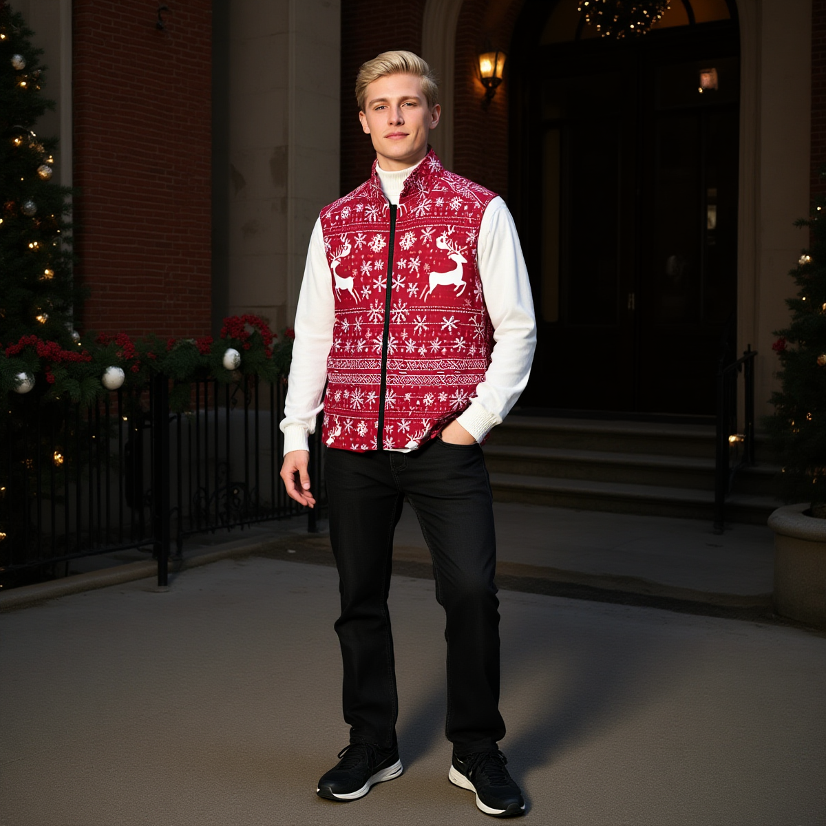 Men's Christmas Vest Sweater. Christmas Partywear. WickedYo