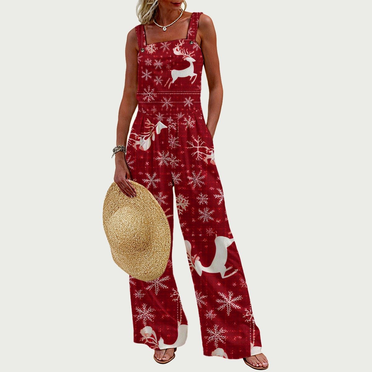 Women's Christmas Wide-Leg Jumpsuit, Family Matching Christmas Sweater or Christmas Pajamas. WickedYo.