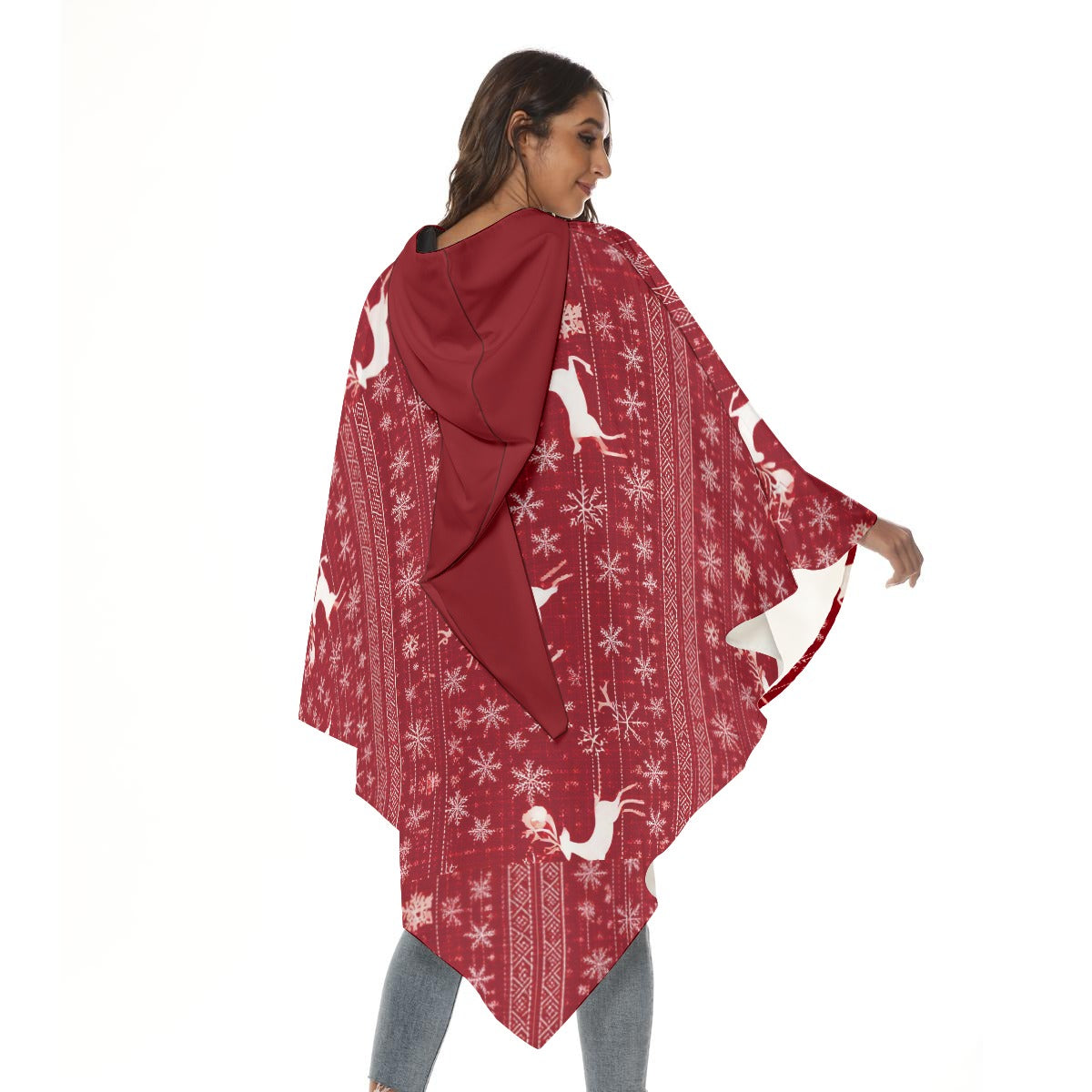 Christmas Cloak Top for Women. Christmas Red Party Poncho or Cape Top. From WickedYo