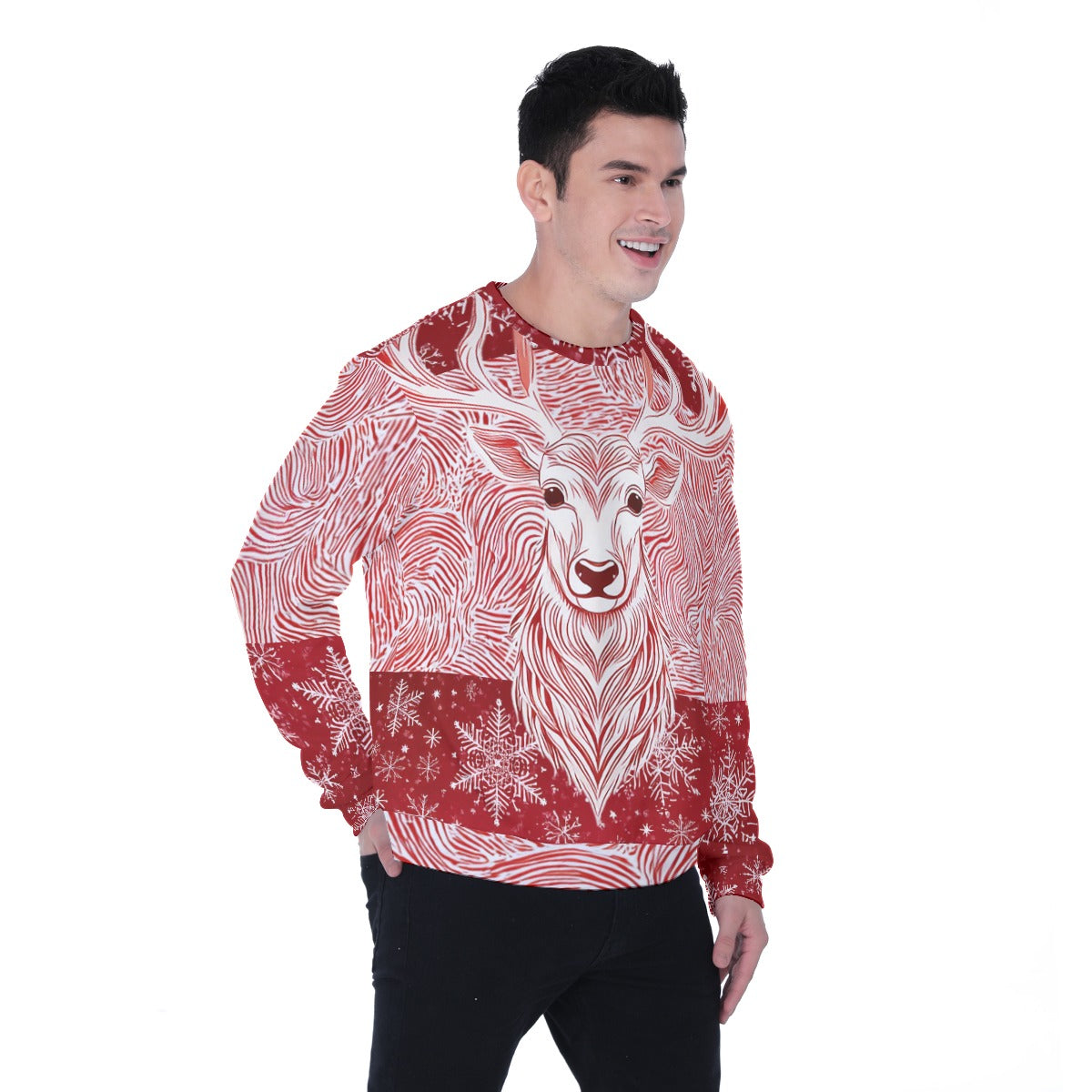 Men's Heavy Fleece Christmas Sweatshirt. Christmas Sweater for the Office Holiday Party. WickedYo.