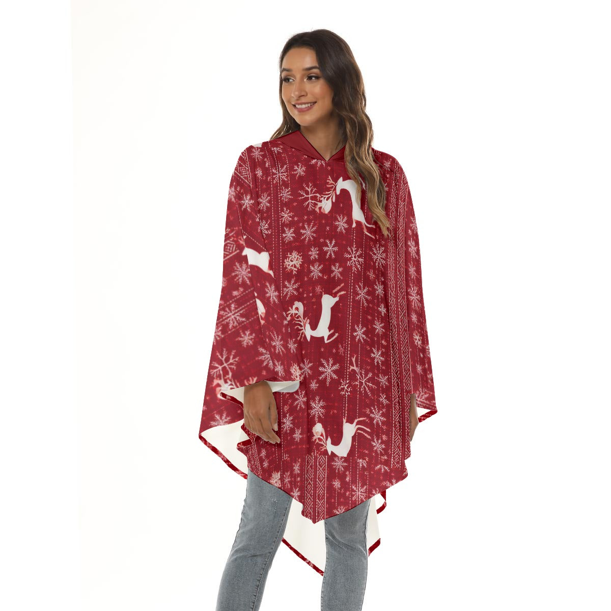 Christmas Cloak Top for Women. Christmas Red Party Poncho or Cape Top. From WickedYo