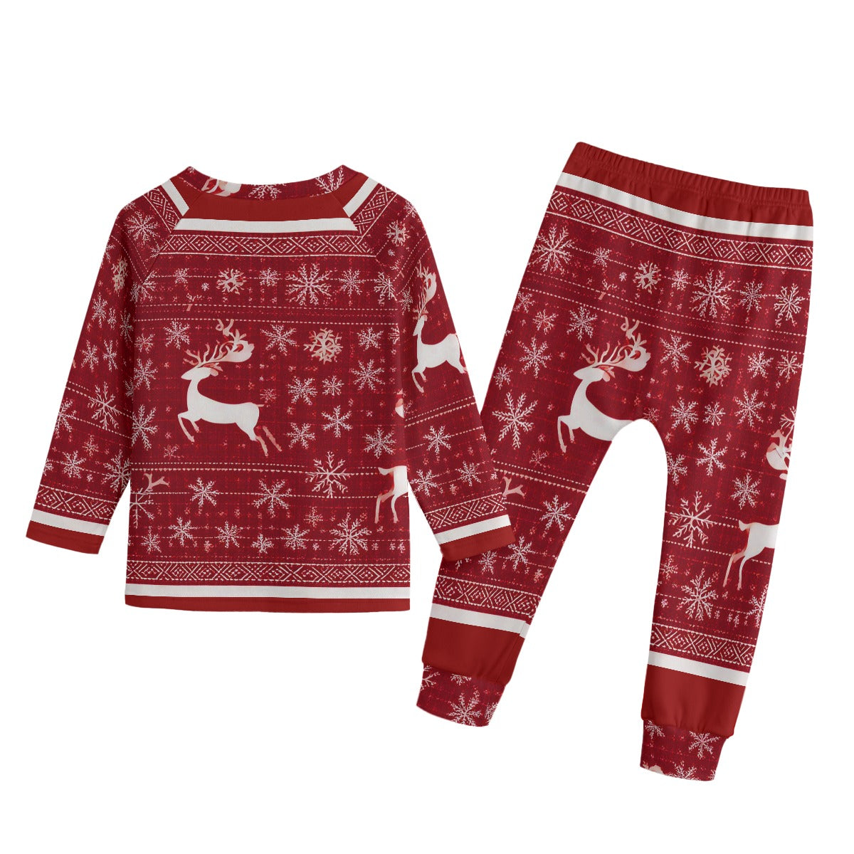 Kid's Knitted Christmas Sweater & Pant Set- Boys and Girls. Unisex Family Matching Christmas Pajamas & Top. WickedYo