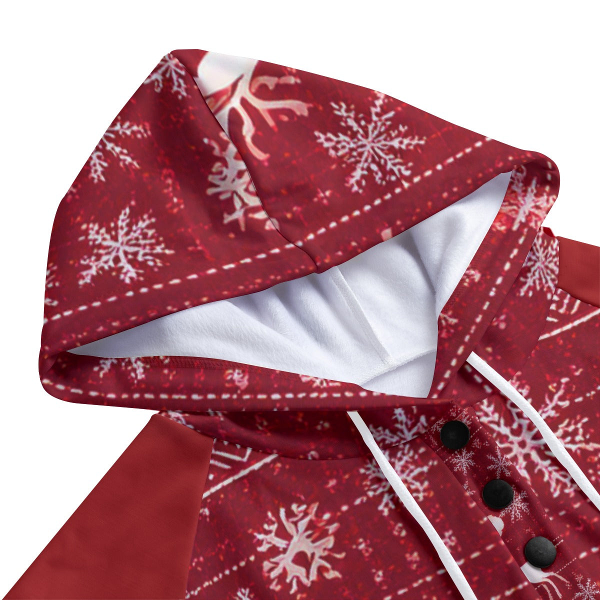 Women's Christmas Hoodie with Pocket. Christmas Sweater Option. Snowflakes, Reindeer Design. WickedY