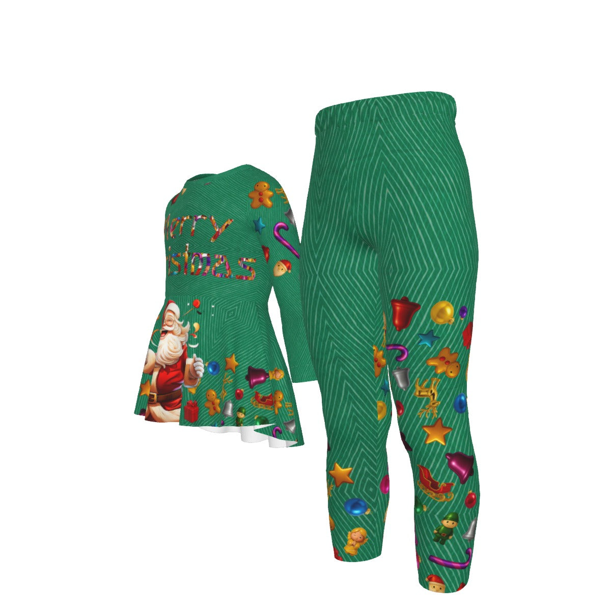 Green "Merry Christmas" Pajamas for Parents & Children. Matching Christmas Sweater, Pajamas options for the Family. From WickedYo.