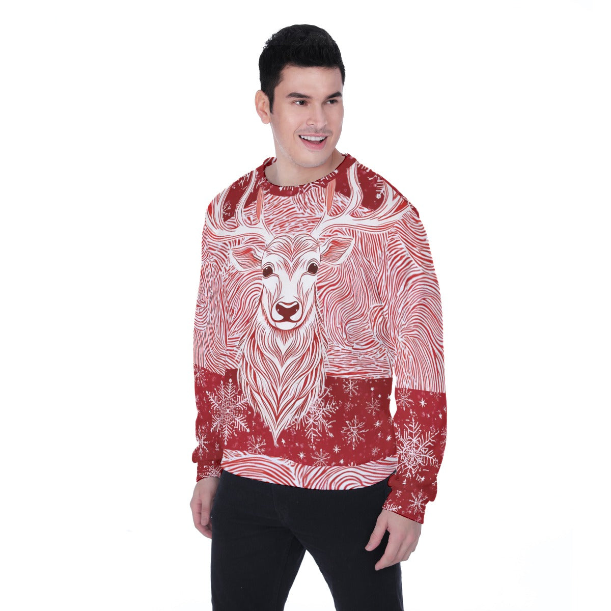 Men's Heavy Fleece Christmas Sweatshirt. Christmas Sweater for the Office Holiday Party. WickedYo.