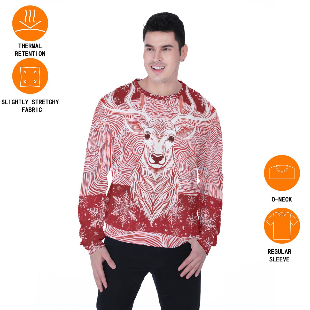 Men's Heavy Fleece Christmas Sweatshirt. Christmas Sweater for the Office Holiday Party. WickedYo.