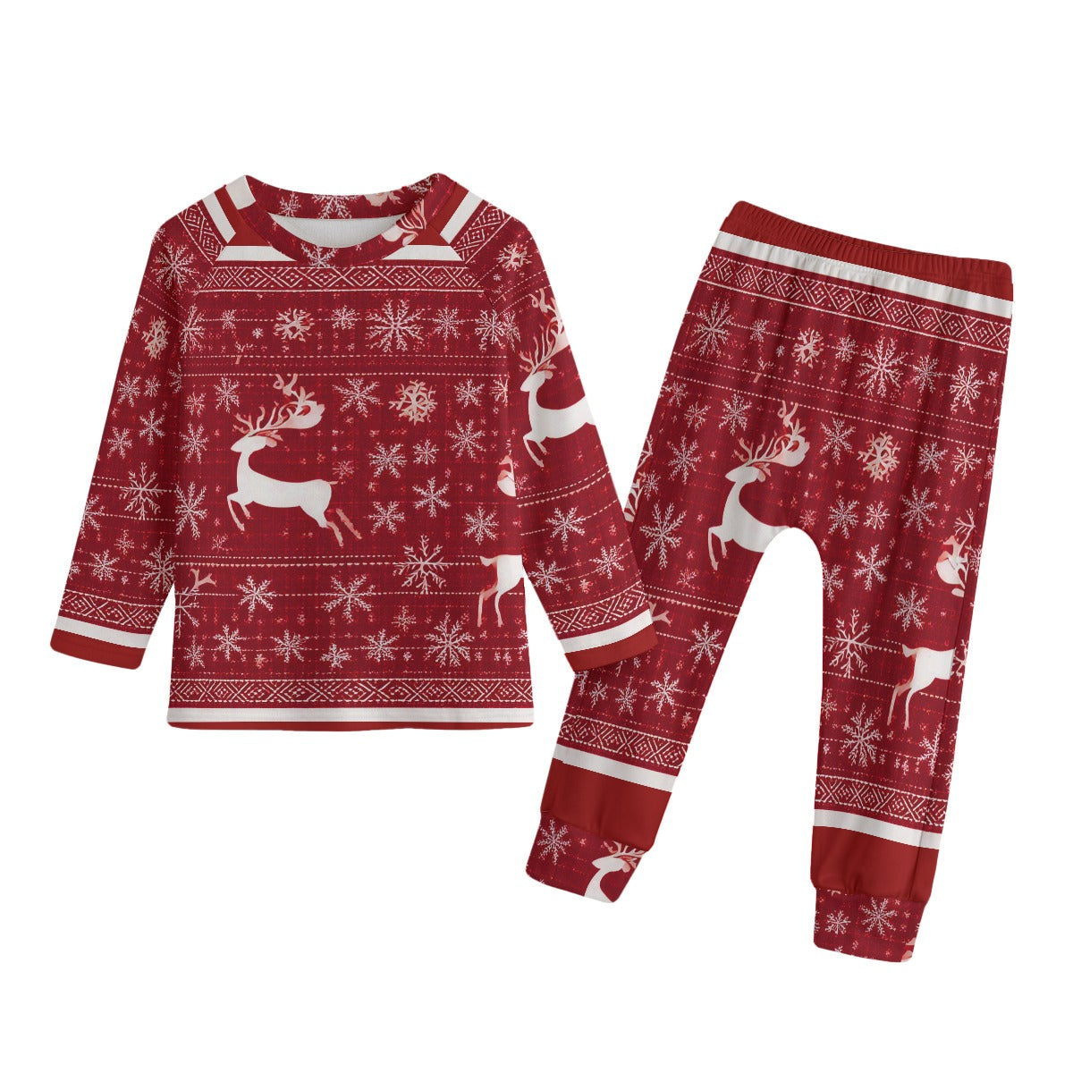 Kid's Knitted Christmas Sweater & Pant Set- Boys and Girls. Unisex Family Matching Christmas Pajamas & Top. WickedYo