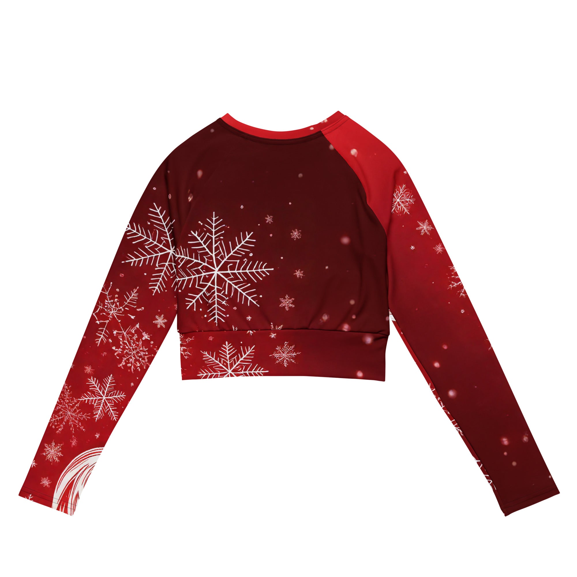Red & White Christmas Wear Cropped Top. Holiday Colors Cropped Sweater like Partywear or Streetwear.  WickedYo.