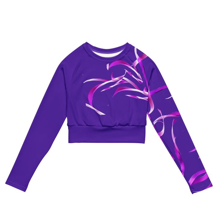 Purple & Pink crop top. Long-sleeved gym or dance top and streetwear. Women's yoga or fitness top.  La Danza by WickedYo