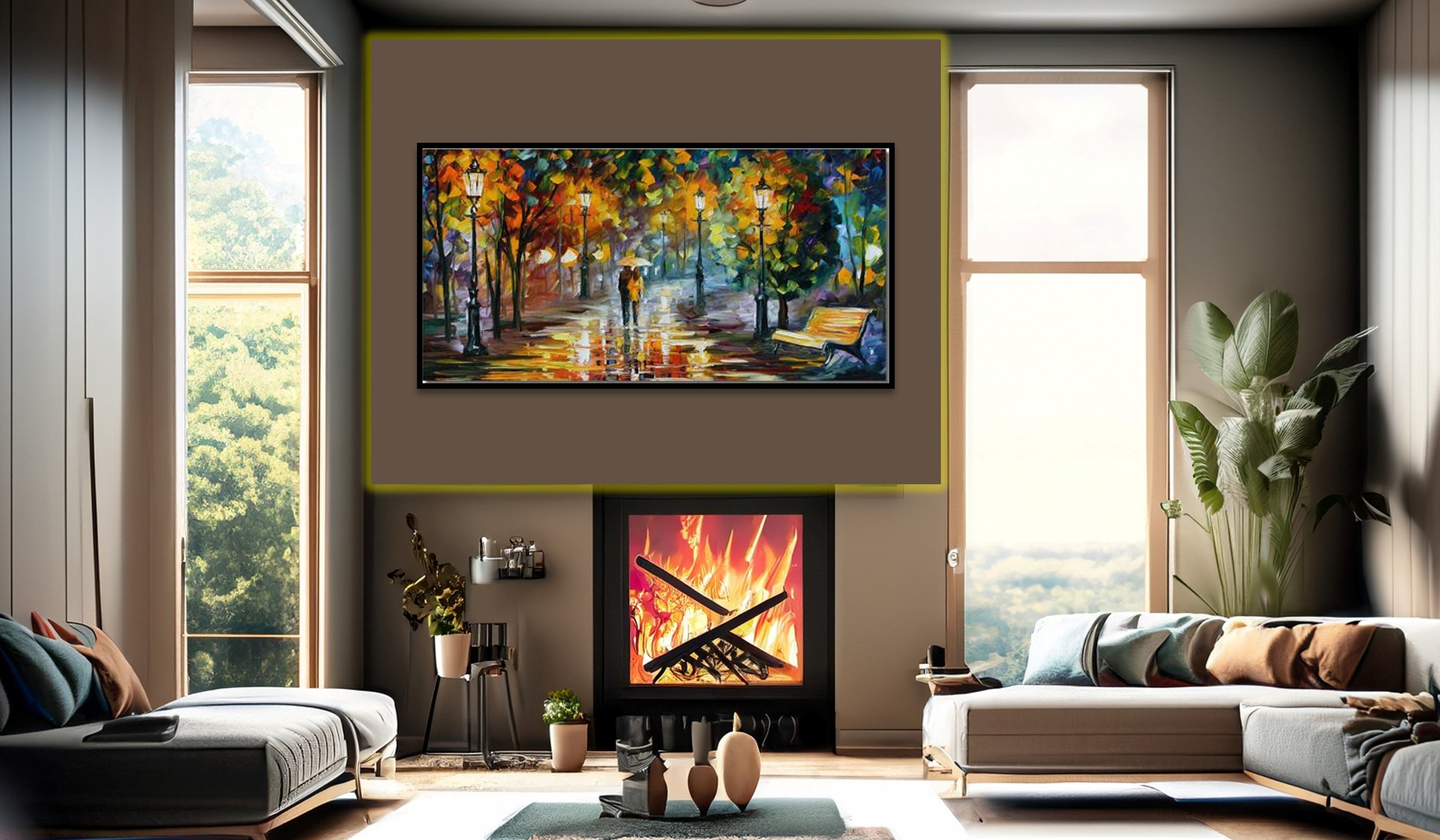 bedroom-oil-painting-home-decor-canvas-wall-art-canvas-street-rainy-evening-wickedyo1269fireplacels