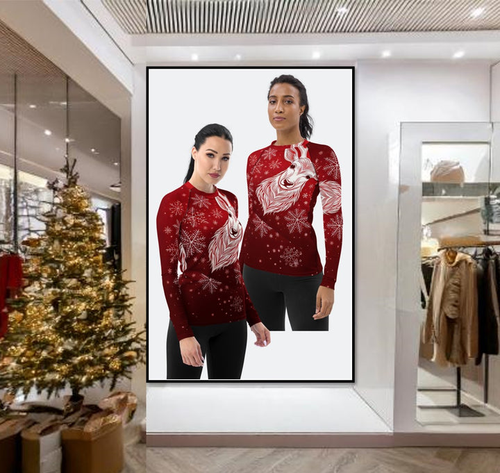 christmas-red-pullover-sweater-like-top-jumper-reindeer-snowflakes-christmas-party-outfit-wickedyo 1