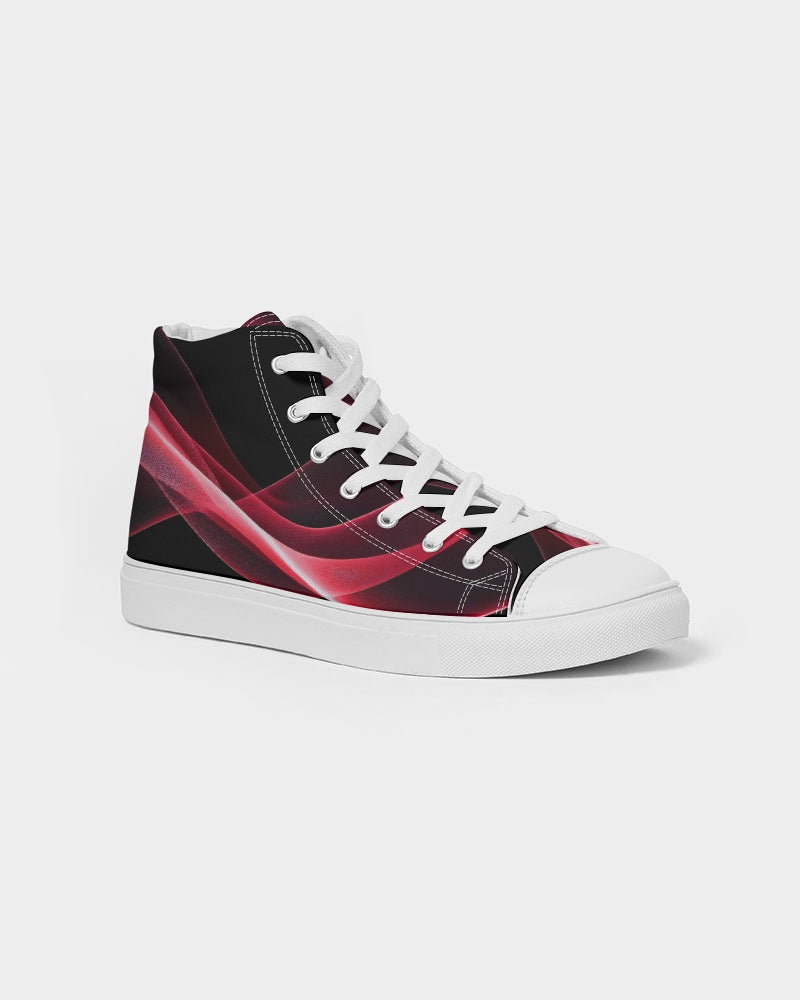 Printed Sneakers for Girls. Hi-Tops Fashion Sneakers. Reddish Black Canvas Shoes. WickedYo.