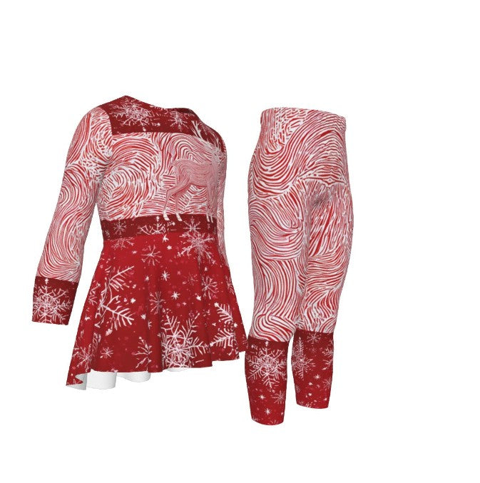 Matching Christmas Family Pajamas or Sweaters. Unique Red & White Rippled Reindeer Design for Parents & Kids. WickedYo.