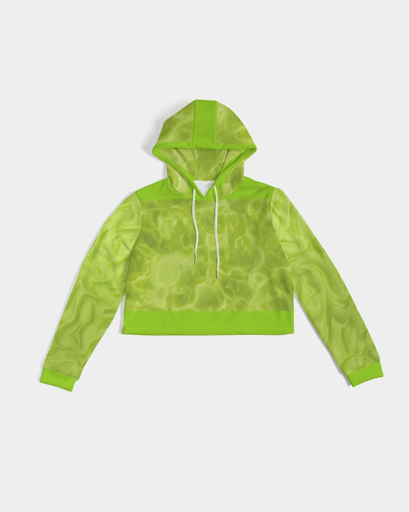 Cropped Hoodie for Girls-Lime Neon Green. Brat Green Gym Top. Streetwear, Party Hoodie. WickedYo.