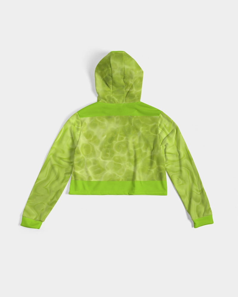 Cropped Hoodie for Girls-Lime Neon Green. Brat Green Gym Top. Streetwear, Party Hoodie. WickedYo.