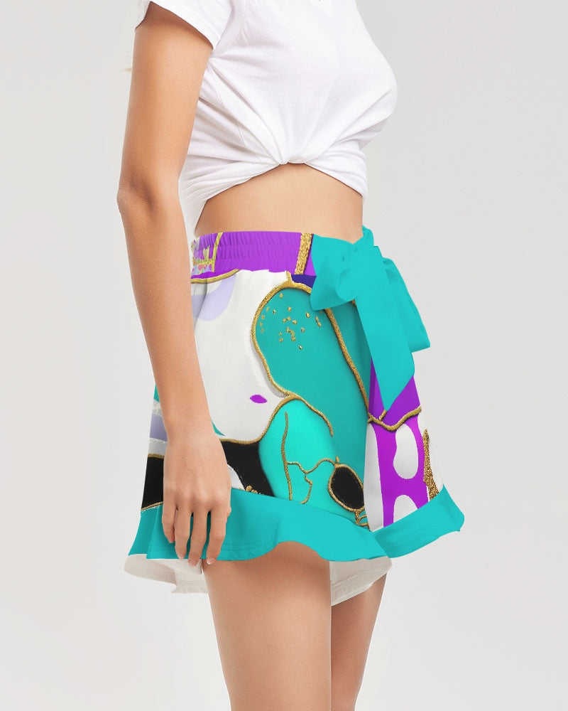 Teal Green Girls' Ruffle Shorts. Jogger Shorts or Dance Shorts