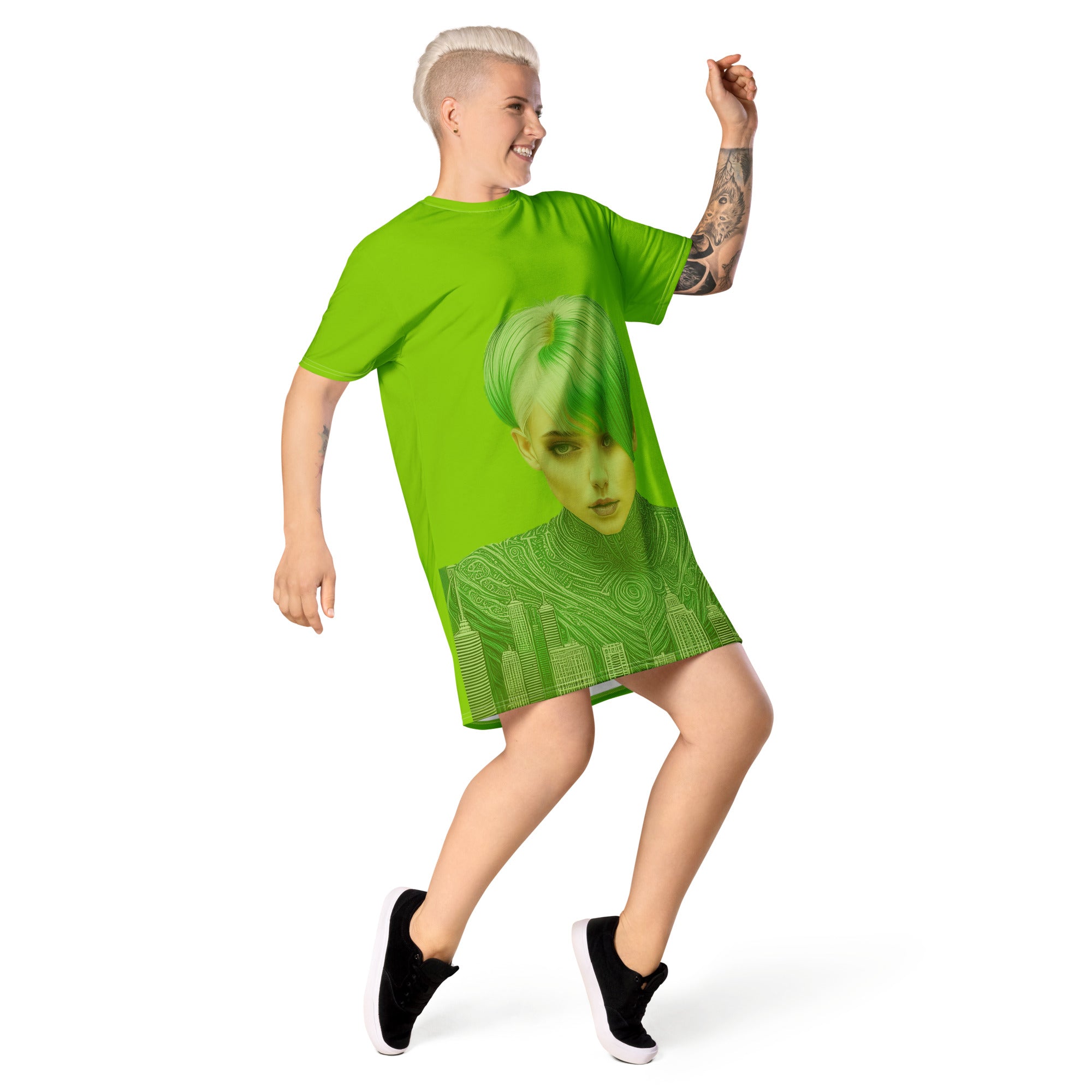 Lime Green T-Shirt Dress. Brat Green Party or Lounge T-Shirt Dress. Streetwear Dress. WickedYo. XS / Lime Green