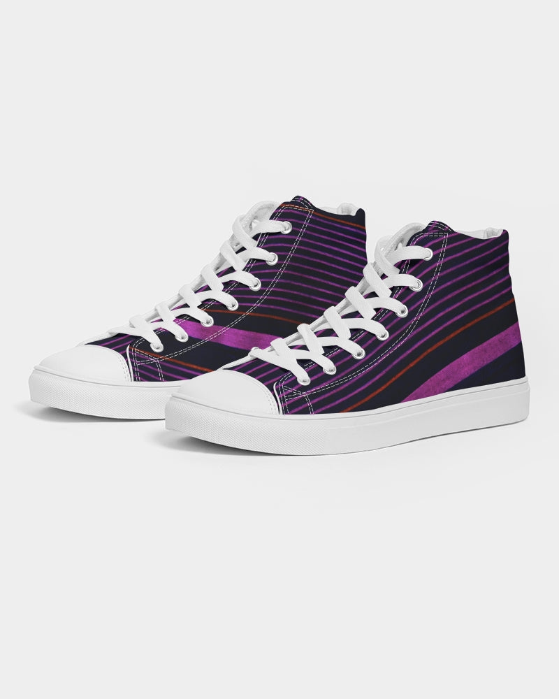 Girls' High Top Fashion Sneakers. Black & Purple Dance Sneakers. Women' s Fashion Keds. WickedYo
