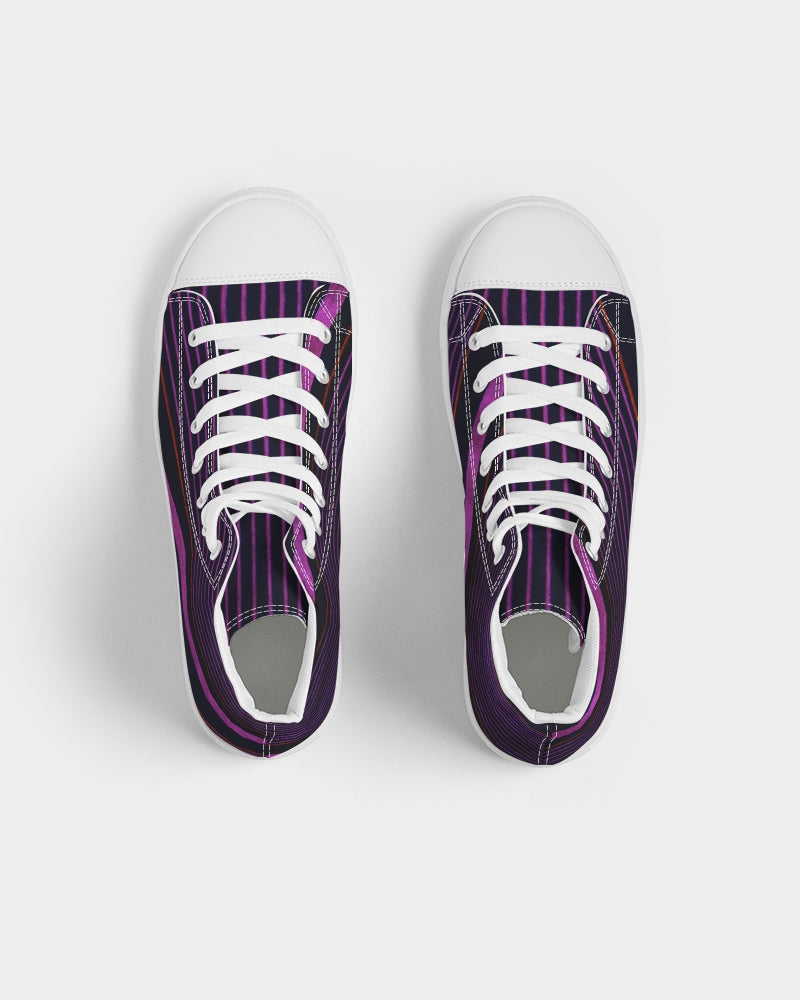 Girls' High Top Fashion Sneakers. Black & Purple Dance Sneakers. Women' s Fashion Keds. WickedYo