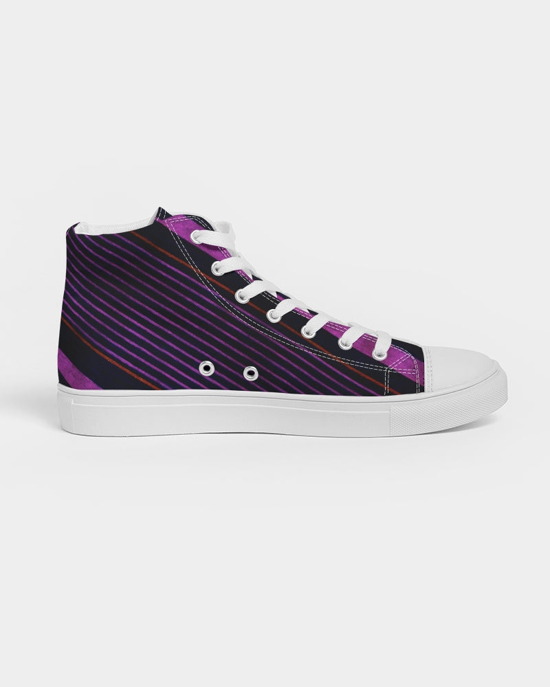 Girls' High Top Fashion Sneakers. Black & Purple Dance Sneakers. Women' s Fashion Keds. WickedYo