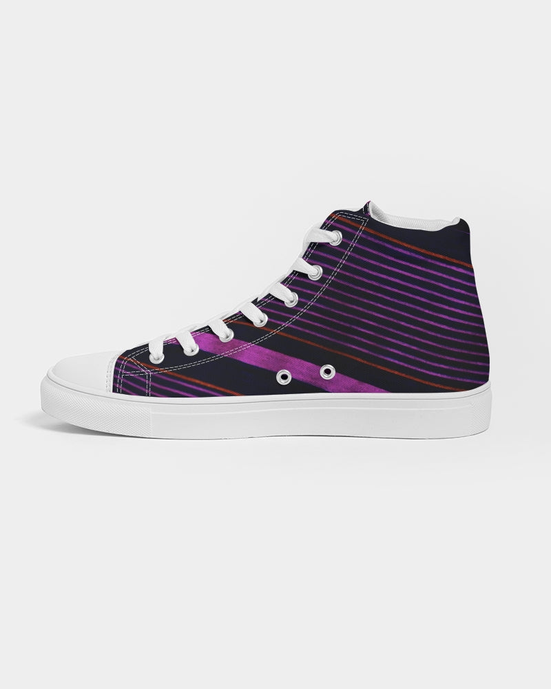 Girls' High Top Fashion Sneakers. Black & Purple Dance Sneakers. Women' s Fashion Keds. WickedYo