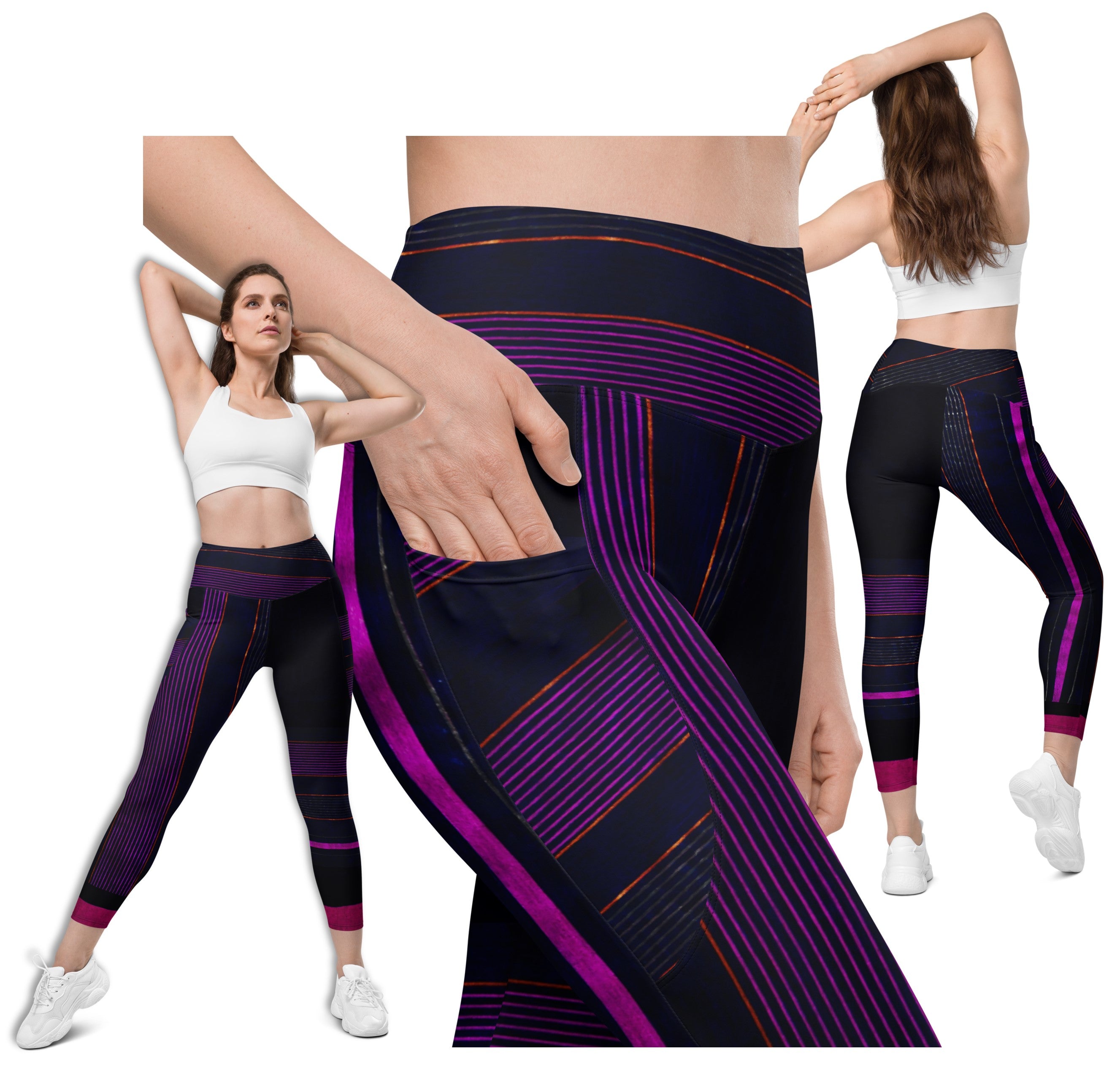 Buy Gracit Black & Purple Mid Rise Leggings - Pack Of 3 for Women Online @  Tata CLiQ
