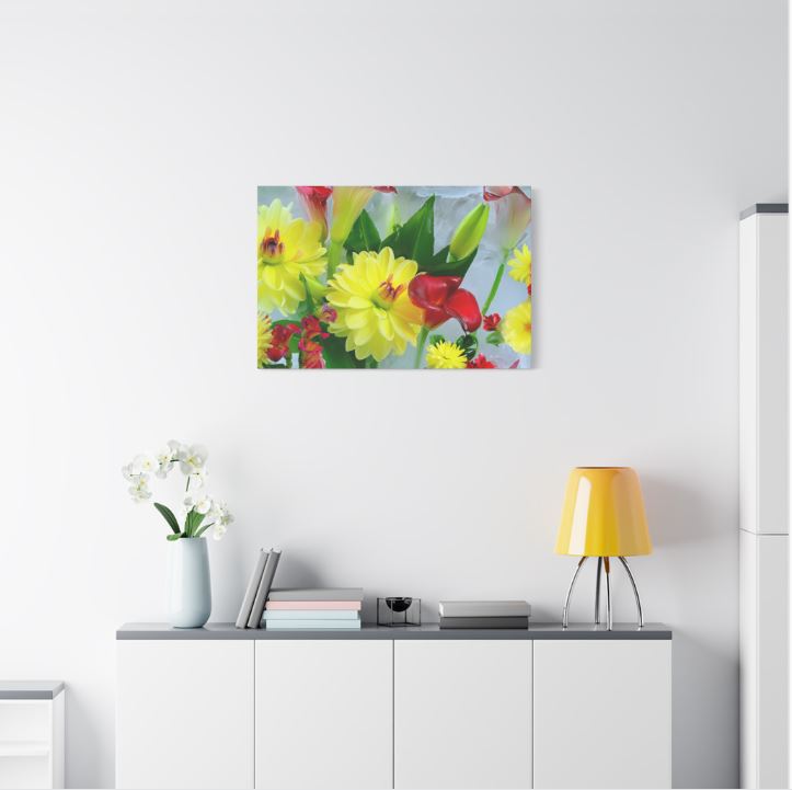 Living Room Nature Wall Art- Flower Photo Canvas. "IcySpring" Art. WickedYo
