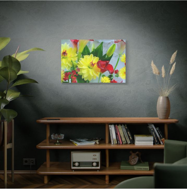 Living Room Nature Wall Art- Flower Photo Canvas. "IcySpring" Art. WickedYo