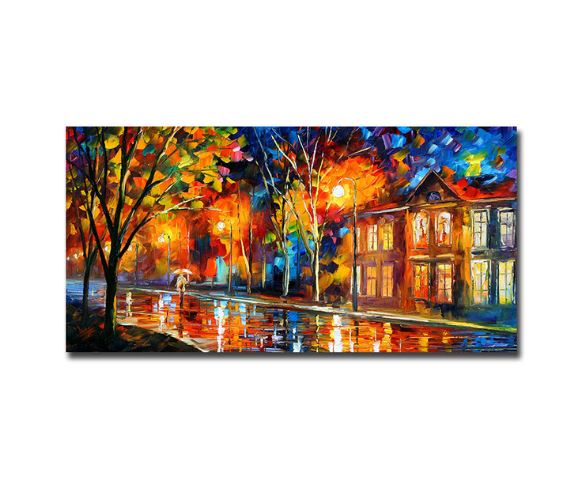 oil-painting-home-decor-canvas-wall-art-canvas-street-rainy-evening-wickedyo1271 4