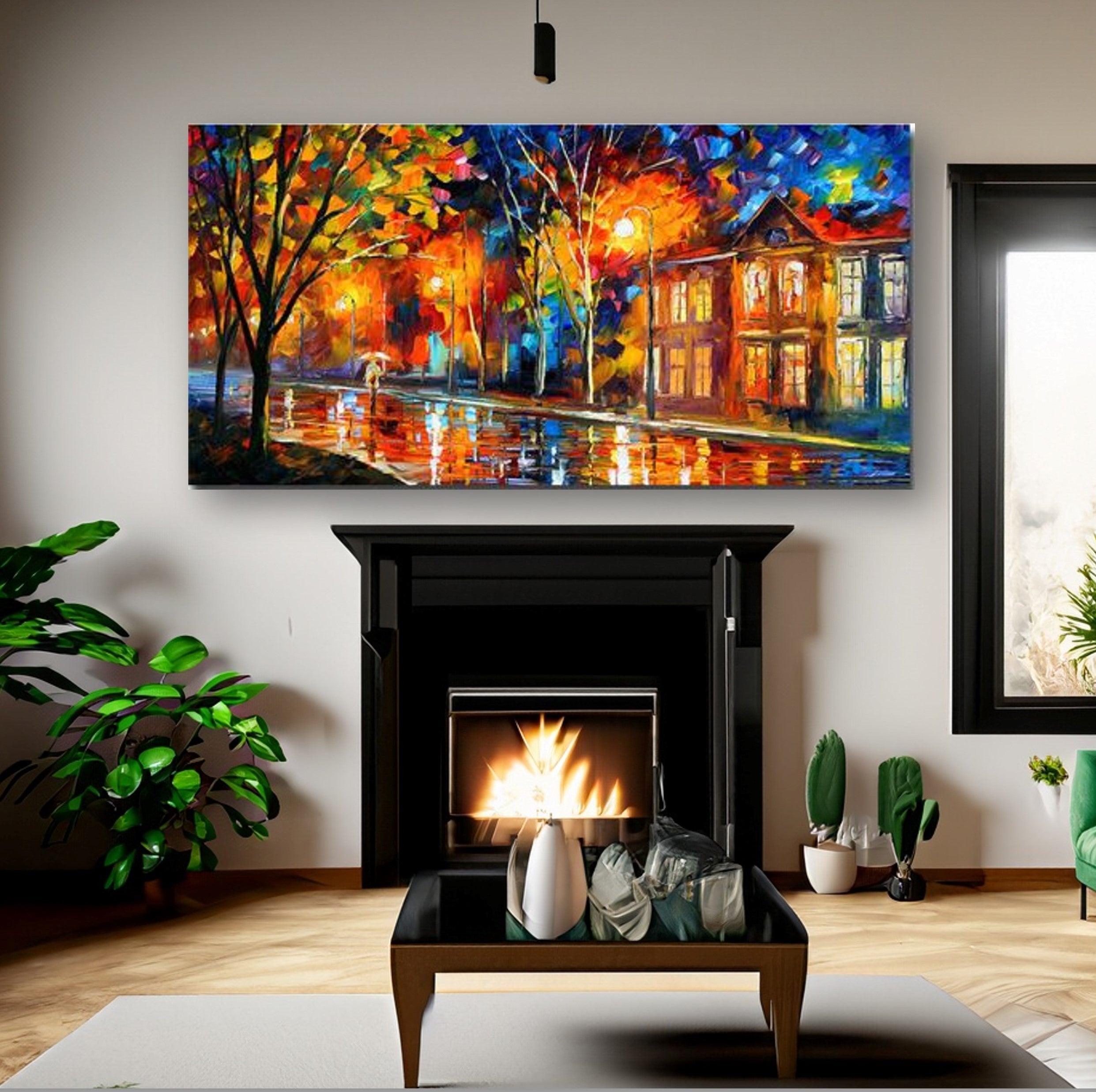 oil-painting-home-decor-canvas-wall-art-canvas-street-rainy-evening-wickedyo1271