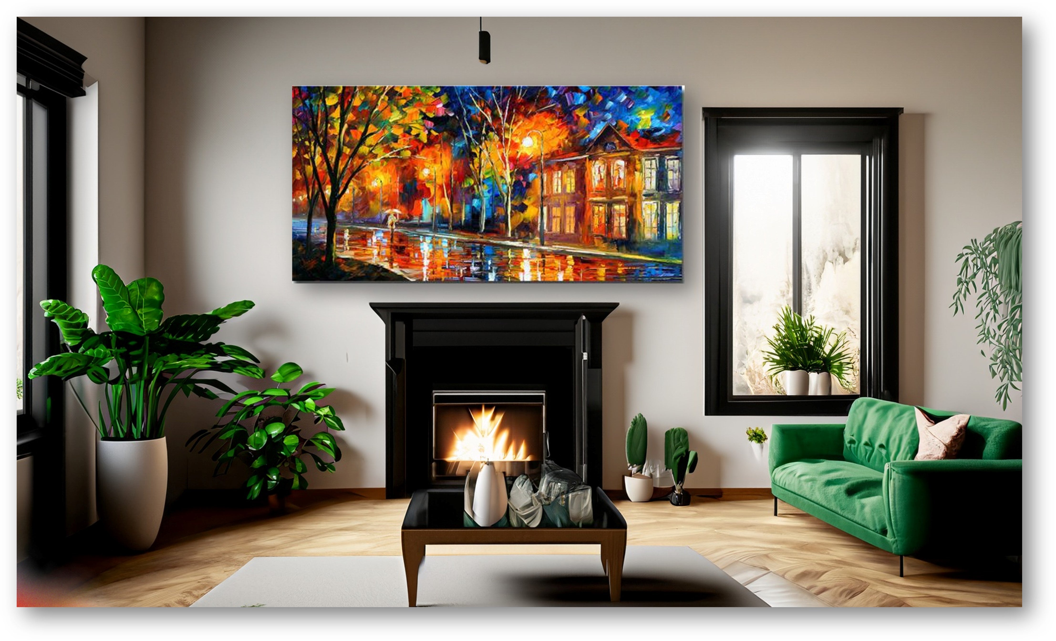 oil-painting-home-decor-canvas-wall-art-canvas-street-rainy-evening-wickedyo1271 2