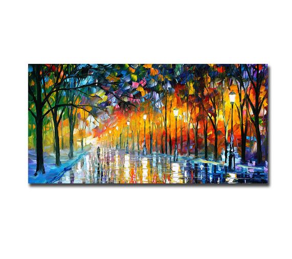 oil-painting-home-decor-canvas-wall-art-canvas-street-rainy-evening-wickedyo1278liv-room 3