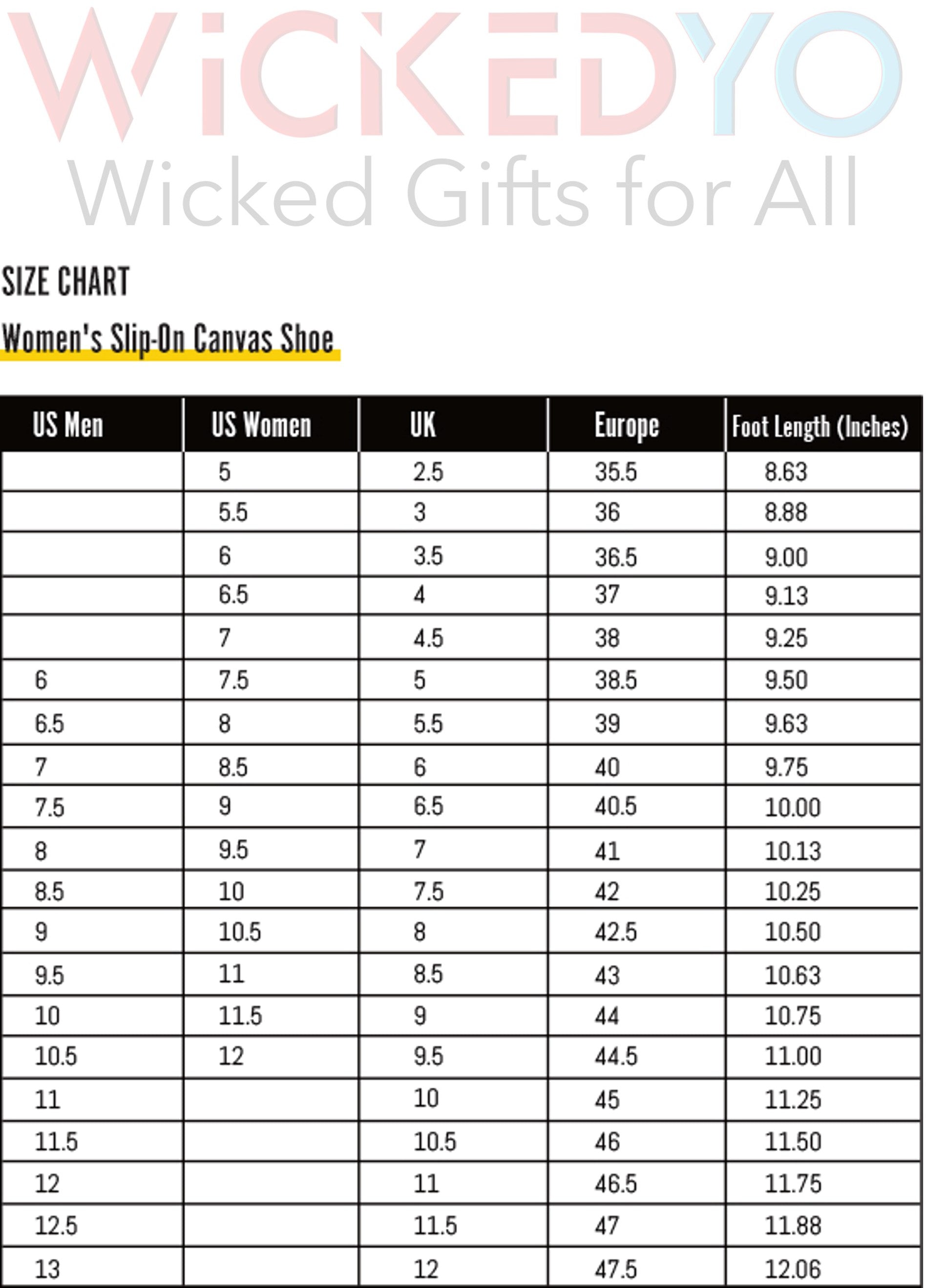 Keds size chart on sale