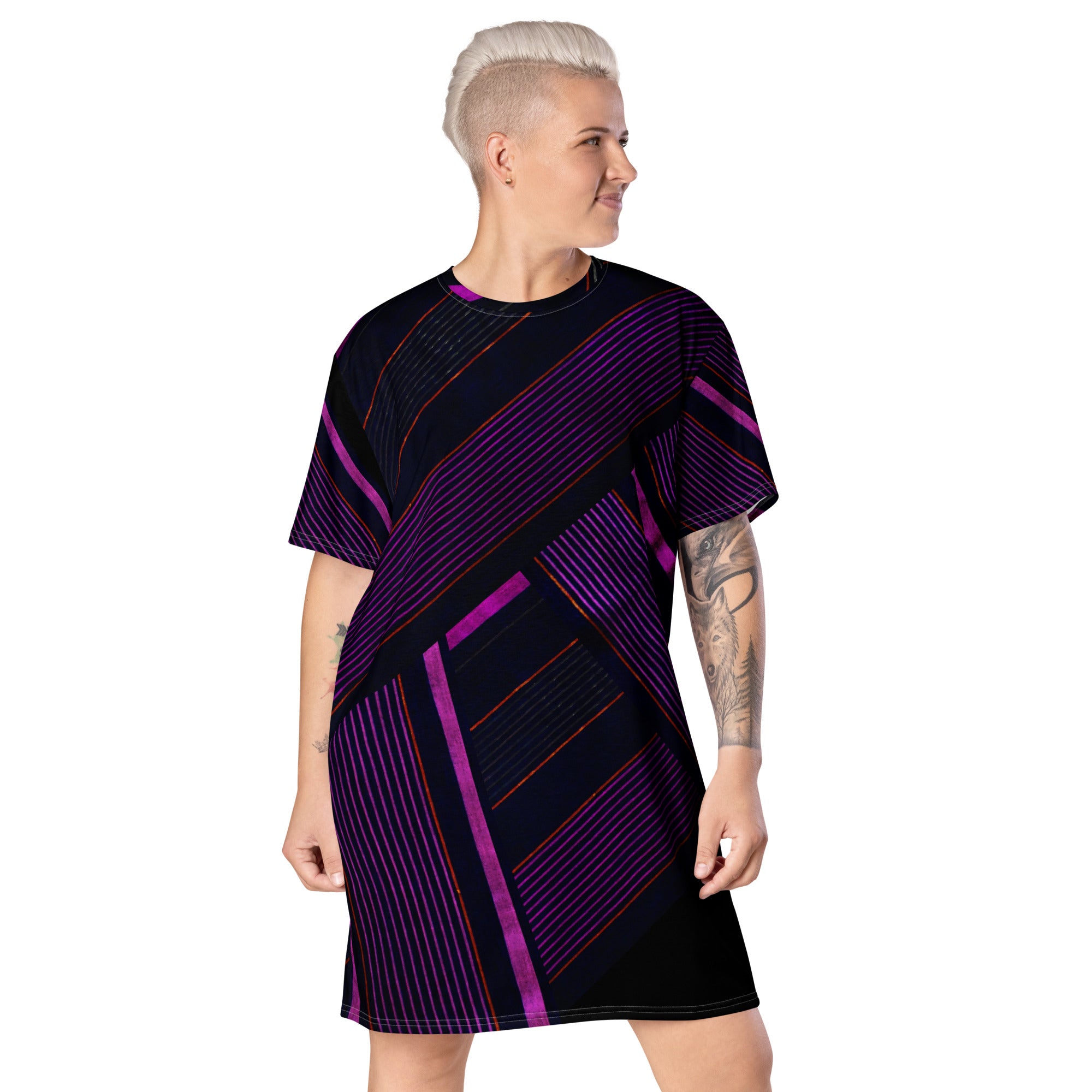 Black & Purple T-Shirt Dress. Street, Party or Lounge T-Shirt Dress. Streetstyle Dressing. WickedYo. 3XL Black & Purple T-Shirt Dress. Street, Party or Lounge T-Shirt Dress. Streetstyle Dressing. WickedYo. 3XL
