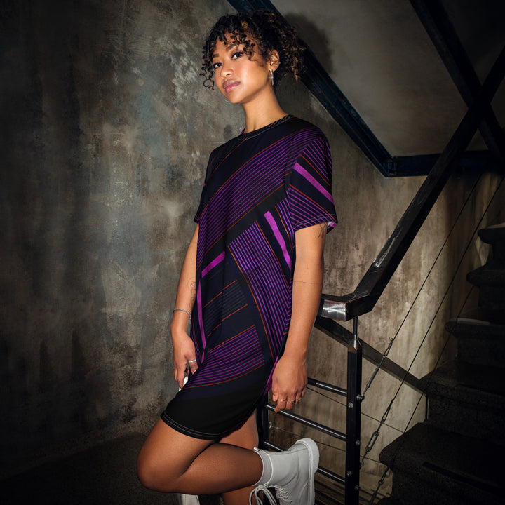 Black & Purple T-Shirt Dress. Street, Party or Lounge T-Shirt Dress. S WickedYo Black & Purple T-Shirt Dress. Street, Party or Lounge T-Shirt Dress. S WickedYo