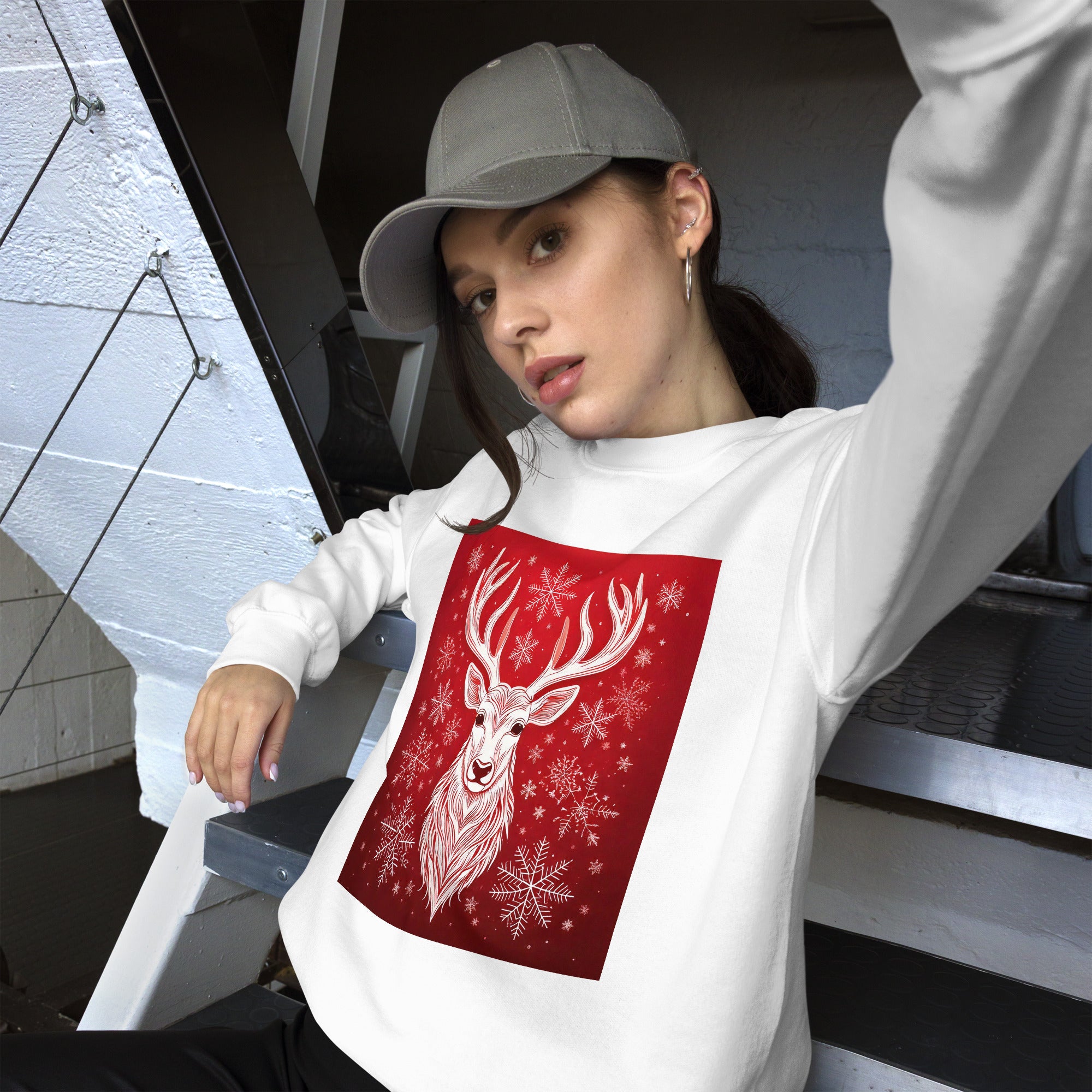 Unisex Christmas Party Sweatshirt. Christmas Sweater Alternative. Red or White Pullover. WickedYo.