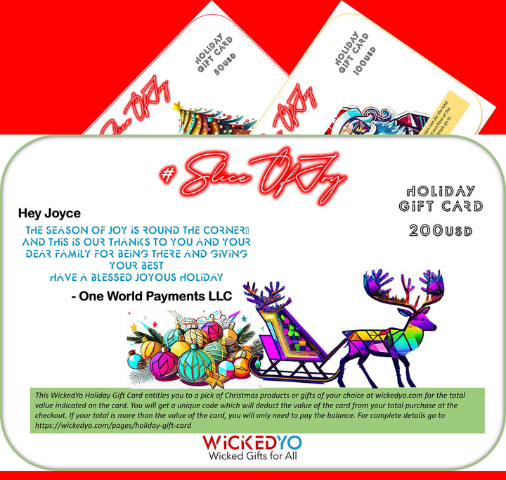 wickedyo-holiday-gift-card-slice-of-joy-christmas-gift-card-200usd-company-employee-personalized-sample