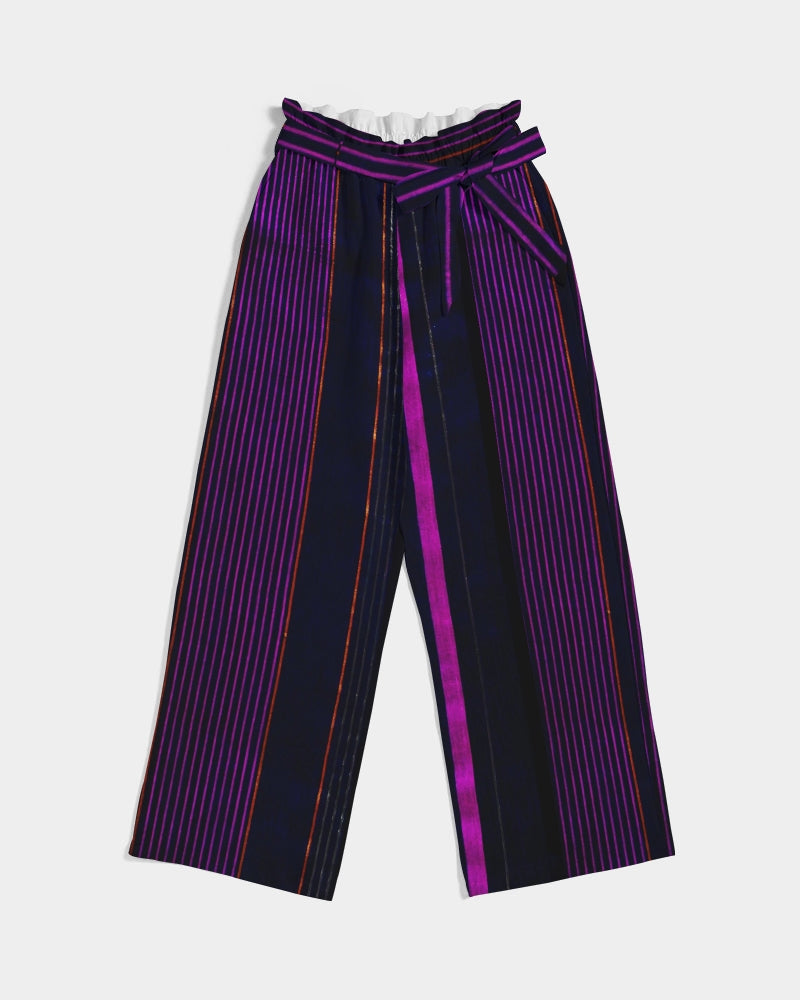 High Rise Wide Leg Pants. Black & Purple Pin striped Street Wear. Party Wear Pants for Women. Peppermint by WickedYo.