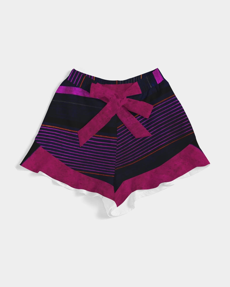 Black Ruffle Shorts for Women. Jogger Shorts or Dance Shorts. Streetwear. Activewear. Peppermint by WickedYo.