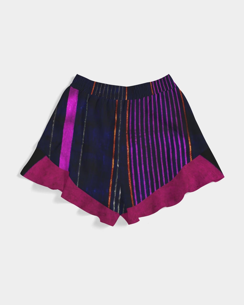 Black Ruffle Shorts for Women. Jogger Shorts or Dance Shorts. Streetwear. Activewear. Peppermint by WickedYo.