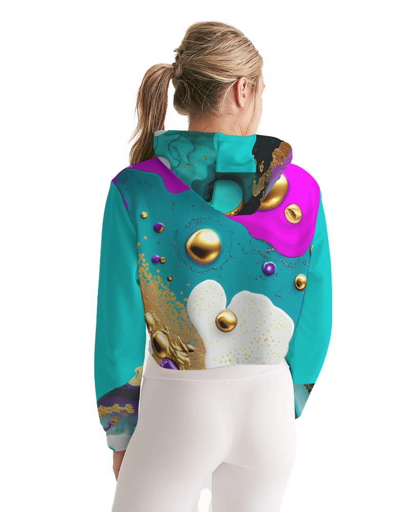 Workout cover for girls- cropped hoodie. Streetwear. Gymwear Top. Artz by WickedYo.