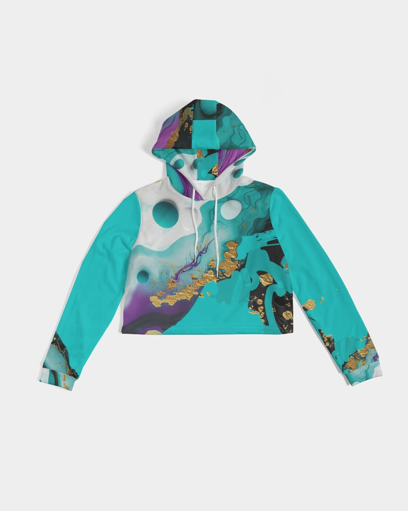 Workout cover for girls- cropped hoodie. Streetwear. Gymwear Top. Artz by WickedYo.