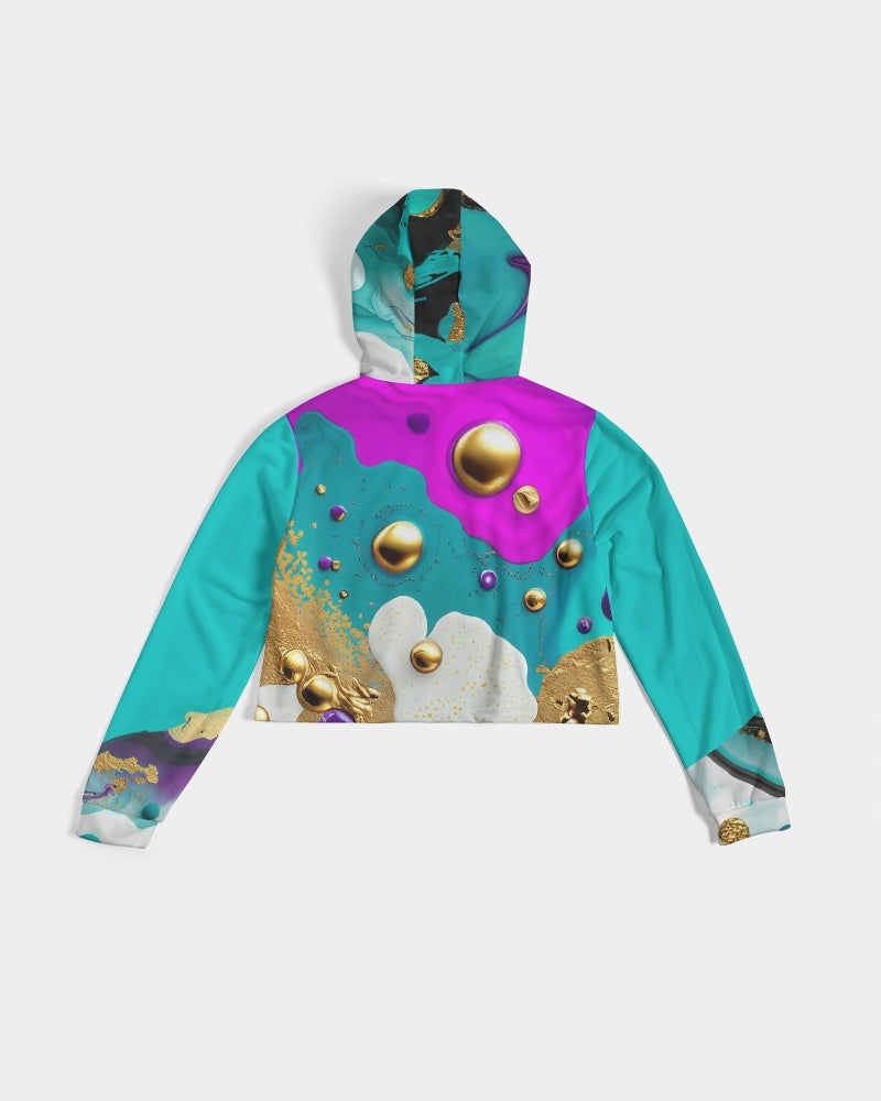 Workout cover for girls- cropped hoodie. Streetwear. Gymwear Top. Artz by WickedYo.