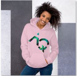 Hoodie for Girls-black, white, blue, pink, grey. Aquarius Star Sign. WickedYo.