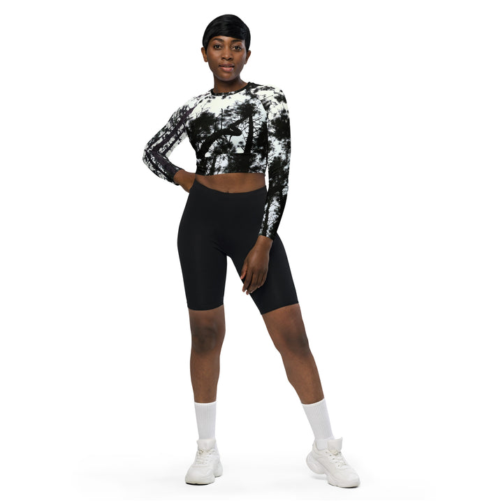Recycled long-sleeve crop top