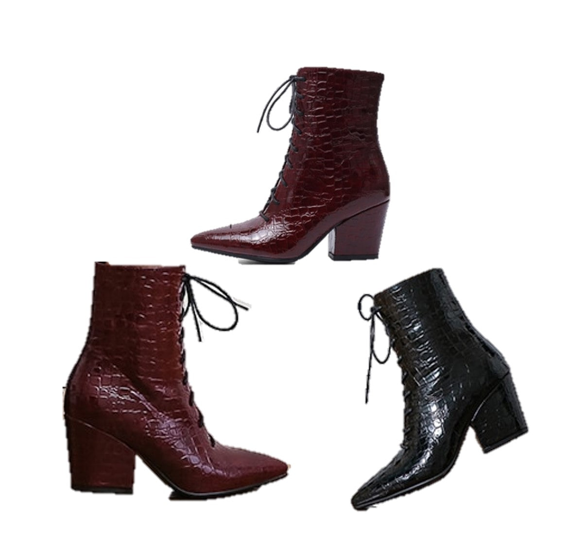 Chelsea Women's Boot. Ankle length Winter Shoe. Crocodile Print. WickedYo