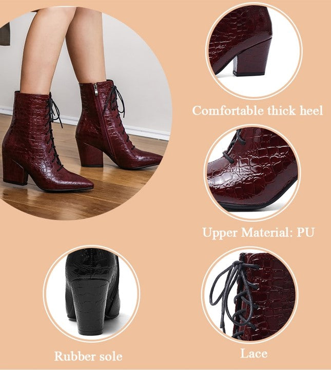 Chelsea Women's Boot. Ankle length Winter Shoe. Crocodile Print. WickedYo