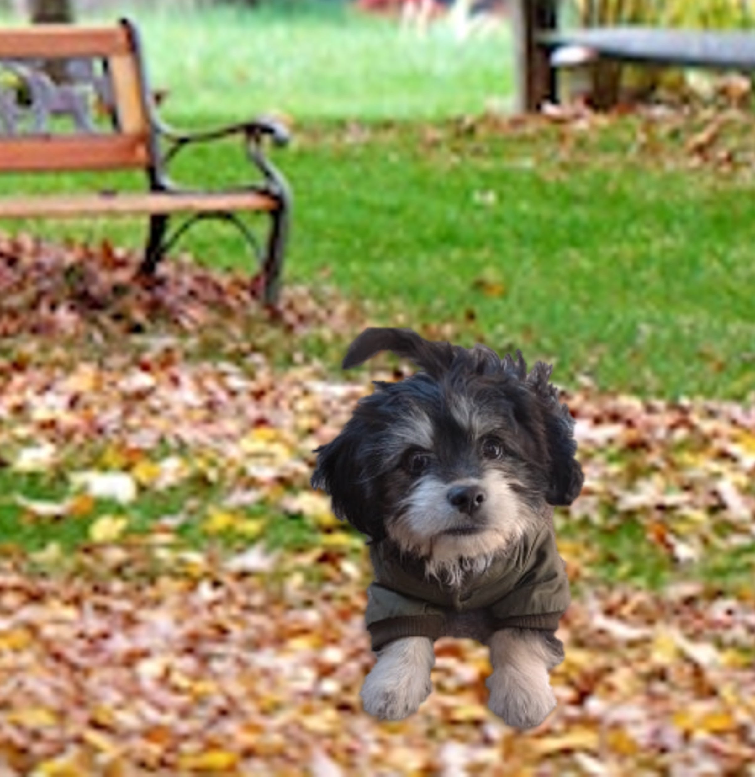 "Private" Warmest Dog Coat. Winter Coat- Parka Type for Small Dogs. Army Green, Khaki. Cozy Warm Vest.