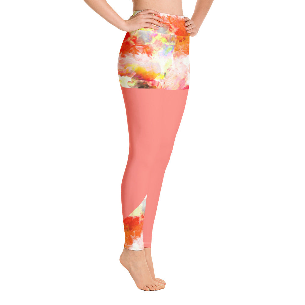 White Leggings- with Tie and Dye Art. Activewear Leggings. Yoga Pants. Streetwear. WickedYo.